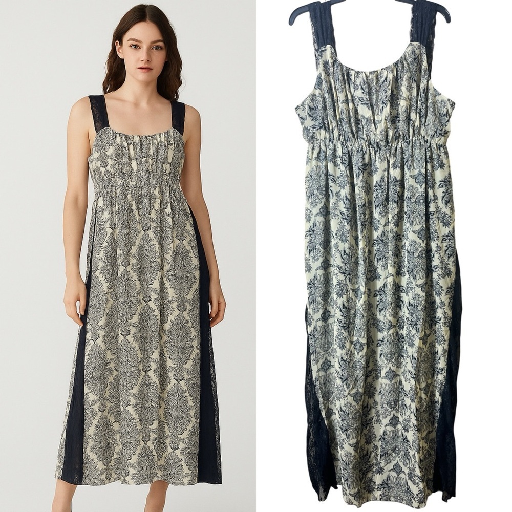 NWT‎ Vintage Deadstock Maxi Dress Lace Trim Whimsygoth Fairy Size 17/19 Grunge
